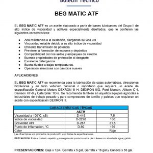 Aceite para transmisión automática – BEG MATIC DEXRON III