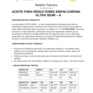 Aceite para reductores sinfín corona – Ultra Gear-A